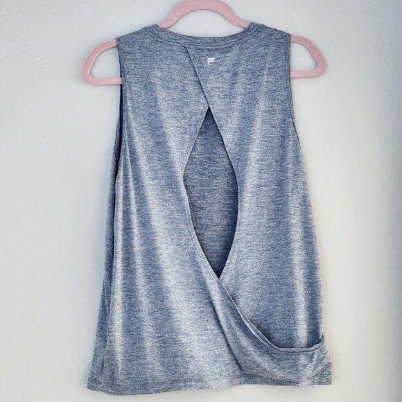 Fabletics Tops - Fabletics Dry-Flex Tank with Open Back - XL Elemental Blue Heather - Worn Once